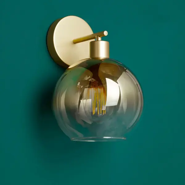 Lycia Satin Gold & Gold Ombre Glass Wall Light