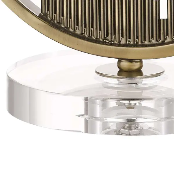 Manhatten Antique Brass and Crystal Table Lamp c/w Shade