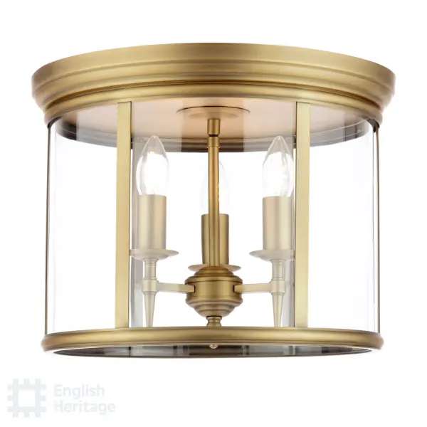 Marble Hill 3 Light Aged Brass Flush Fitting