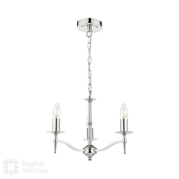 Marble Hill Polished Nickel 3 Light Pendant