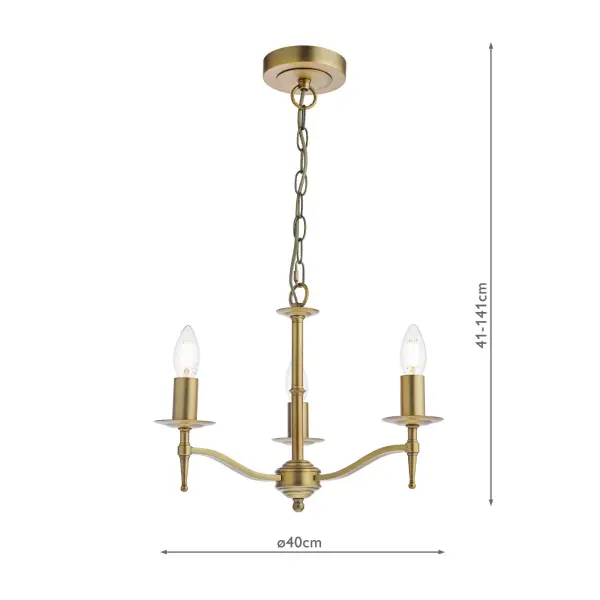 Marble Hill Aged Brass 3 Light Pendant