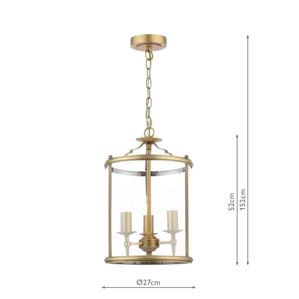 Marble Hill Aged Brass & Glass Pendant