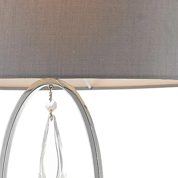 Markle Polished Chrome and Crystal Floor Lamp c/w Oval Shade