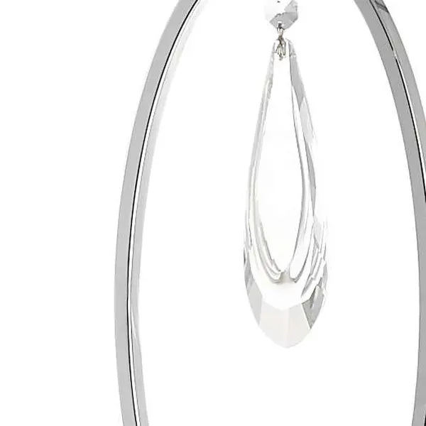 Markle Polished Chrome and Crystal Floor Lamp c/w Oval Shade