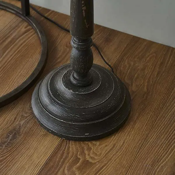 Mohan Grey Distressed Wooden Floor Lamp