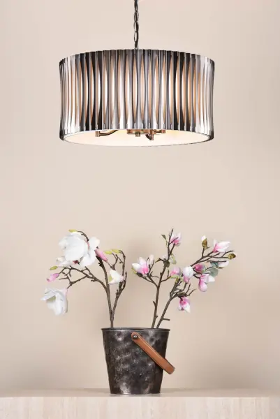 Netra 3 Light Satin Bronze & Ivory Pendant