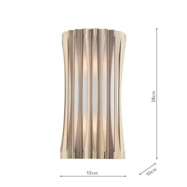 Netra 2 Light Satin Bronze & Ivory Wall Fitting