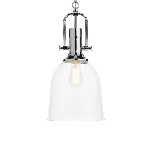 Nolan 1 Light Pendant Polished Chrome & Clear Glass
