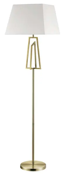 Plaza Antique Brass Floor Lamp c/w Square Shade