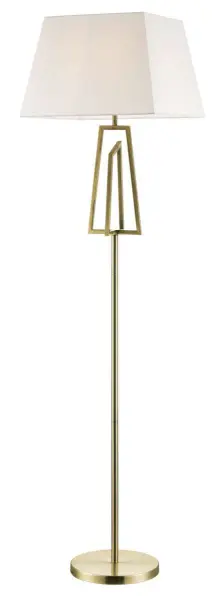 Plaza Antique Brass Floor Lamp c/w Square Shade