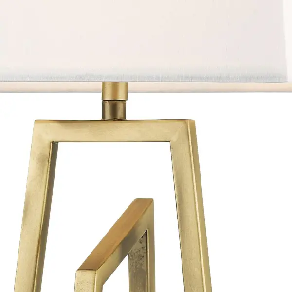 Plaza Antique Brass Table Lamp C/W Square Shade