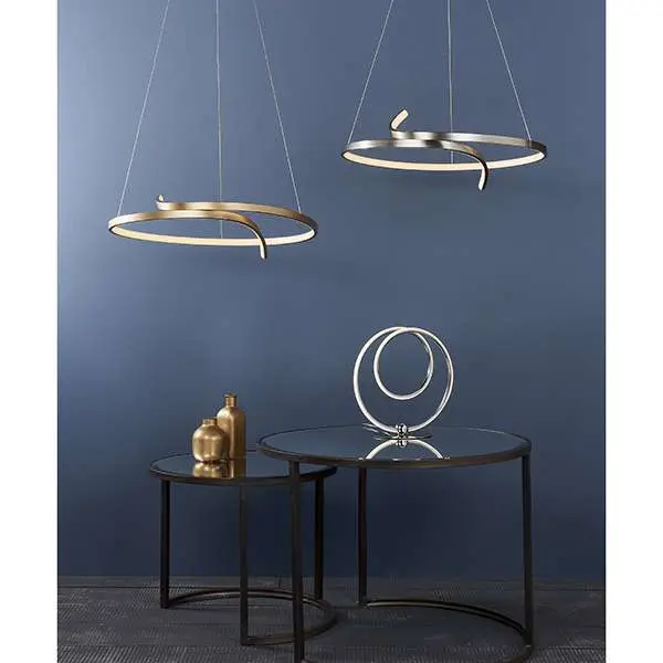 Rafe LED Pendant in Matt Brushed Gold Finish