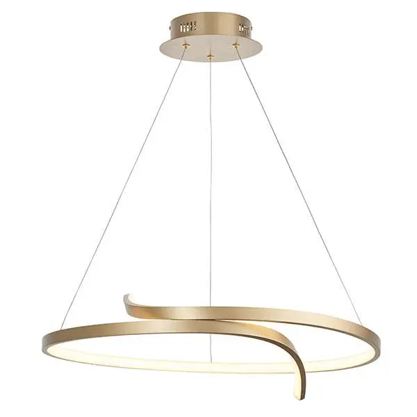 Rafe LED Pendant in Matt Brushed Gold Finish