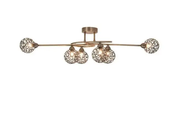 Ronda 6 Light Antique Brass with Mesh Ball Shade