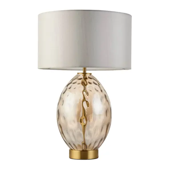 Elin Brass & Champagne Lustre Touch Table Lamp C/W Shade