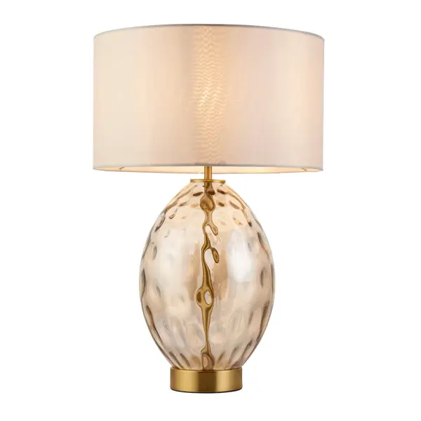 Elin Brass & Champagne Lustre Touch Table Lamp C/W Shade