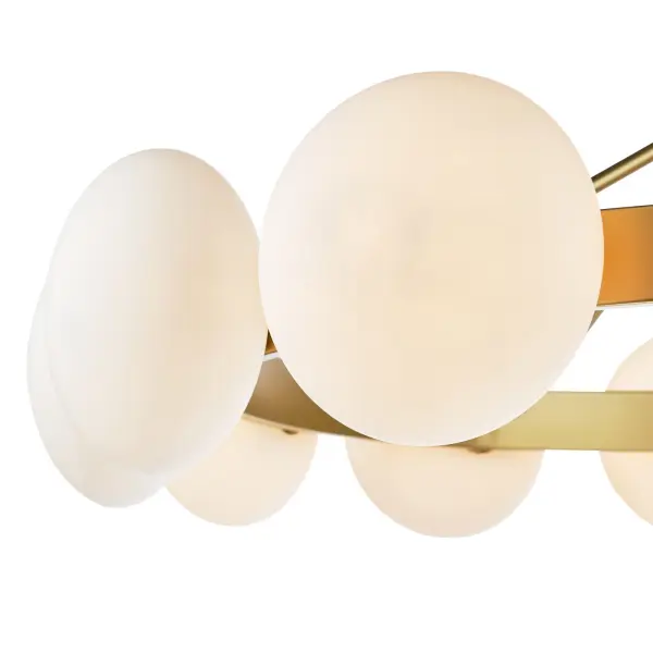 Tauri 12 Light Gold & Opal Glass Pendant