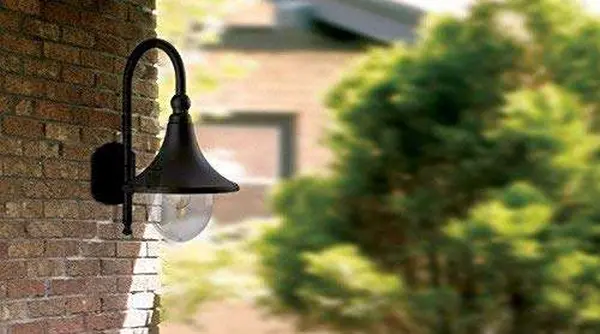 Traditional Black Garden Flush Wall Lights