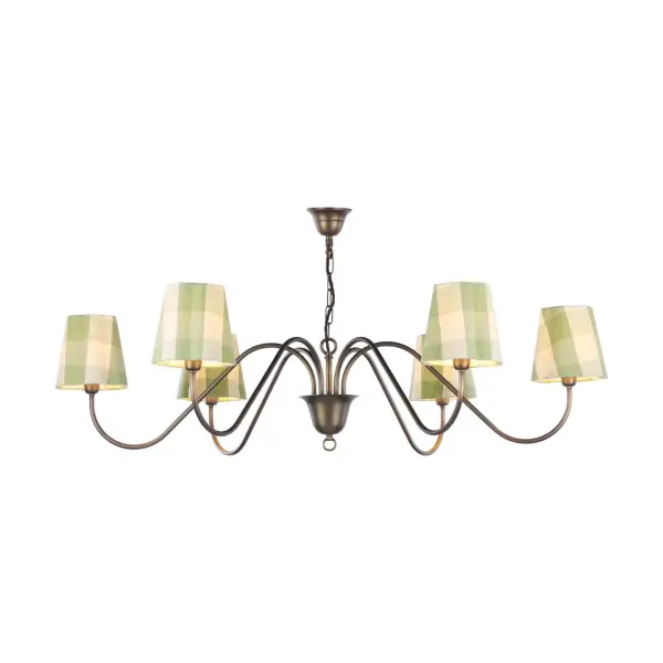 Uppsala 6 Light Antique Brass Ceiling Pendant Fitting Only