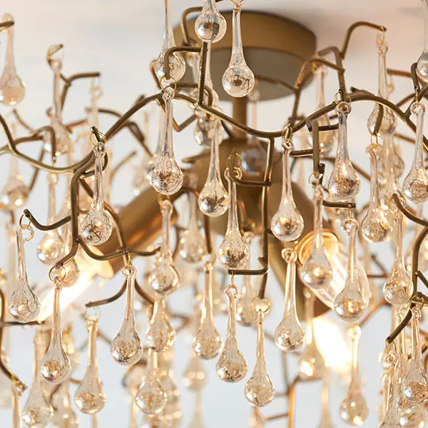 Colin Aged Gold & Champagne Semi Flush Fitting