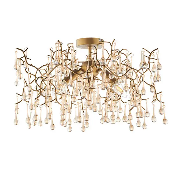 Colin Aged Gold & Champagne Semi Flush Fitting