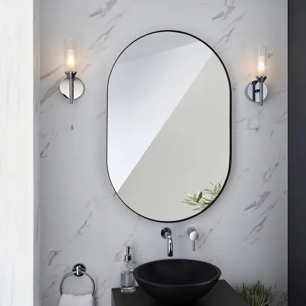 Natori Modern Single Wall Light in Polished Chrome