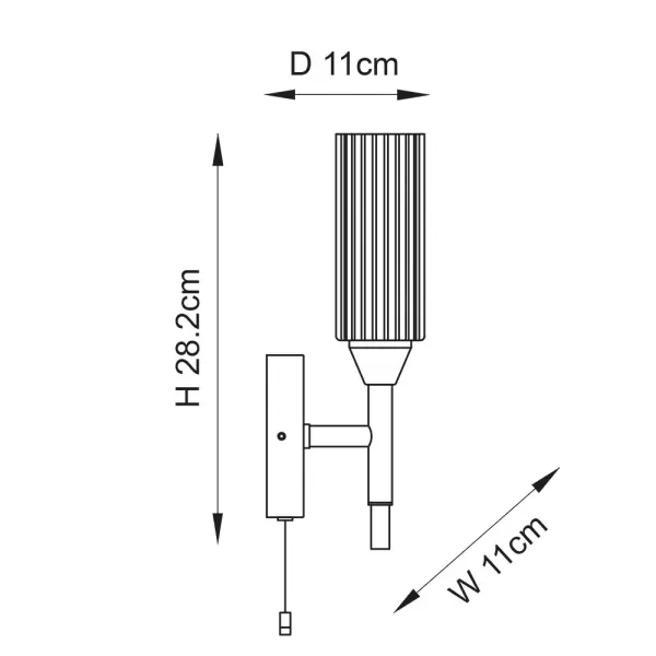 Natori Modern Single Wall Light in Polished Chrome