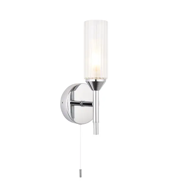 Natori Modern Single Wall Light in Polished Chrome