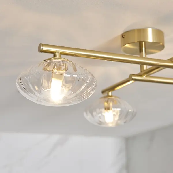 Mobias Satin Brass 4 Light Semi Flush IP44