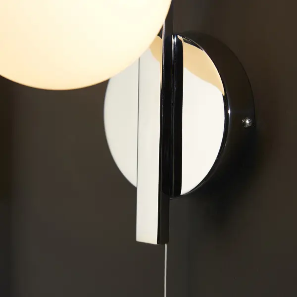 Spa Chrome Wall Light with Opal Shade