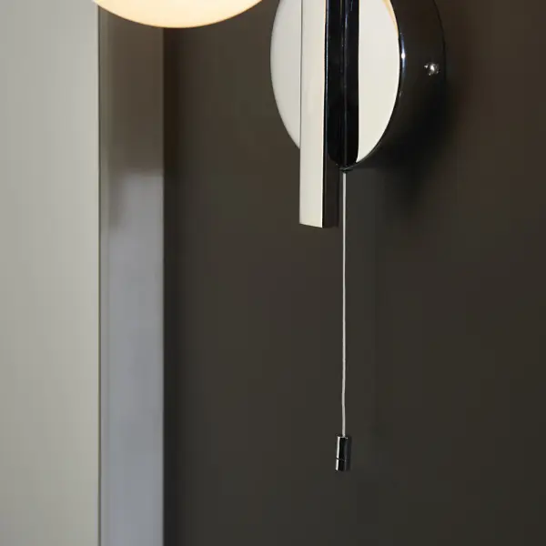Spa Chrome Wall Light with Opal Shade