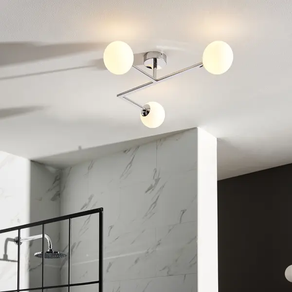 Spa Chrome 3 Light Semi Flush