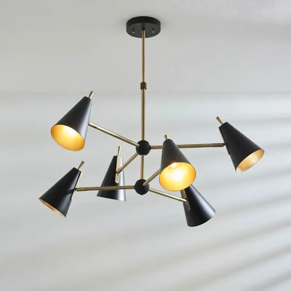 Everett Matt Antique Gold & Matt Black Ceiling Pendant