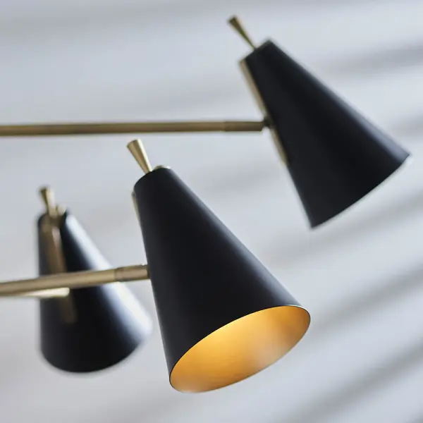 Everett Matt Antique Gold & Matt Black Ceiling Pendant