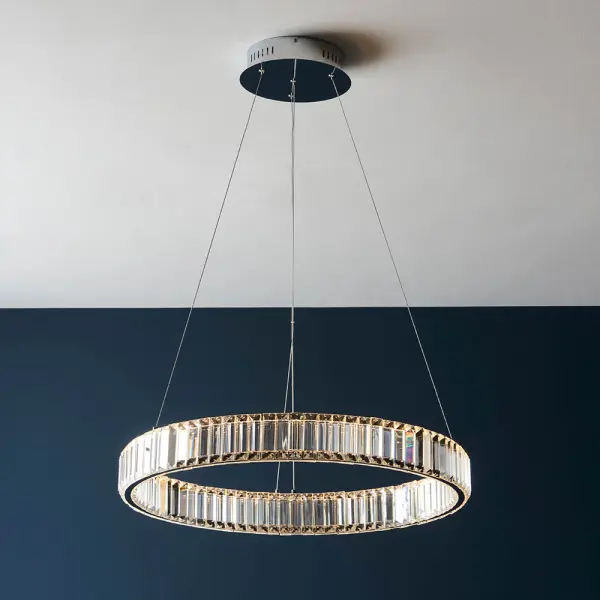 Clear Crystal LED Linear Pendant