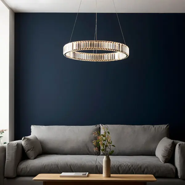 Clear Crystal LED Linear Pendant