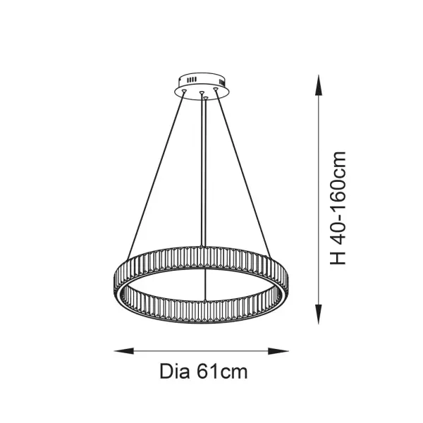 Clear Crystal LED Linear Pendant