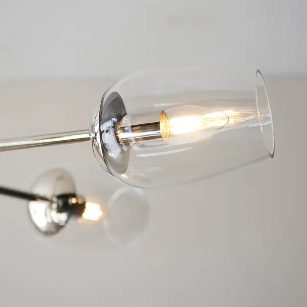 Maeve 6 Light Bright Nickel Pendant with Adjustable Stem