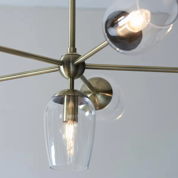 Maeve 6 Light Antique Brass Pendant with Adjustable Stem