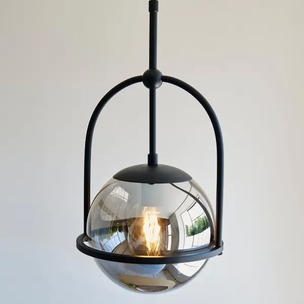 Erin Single Black Pendant C/W Smoked Shade