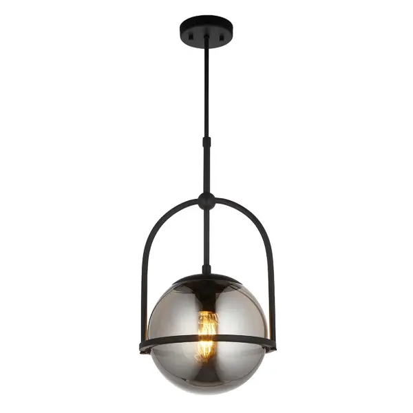Erin Single Black Pendant C/W Smoked Shade
