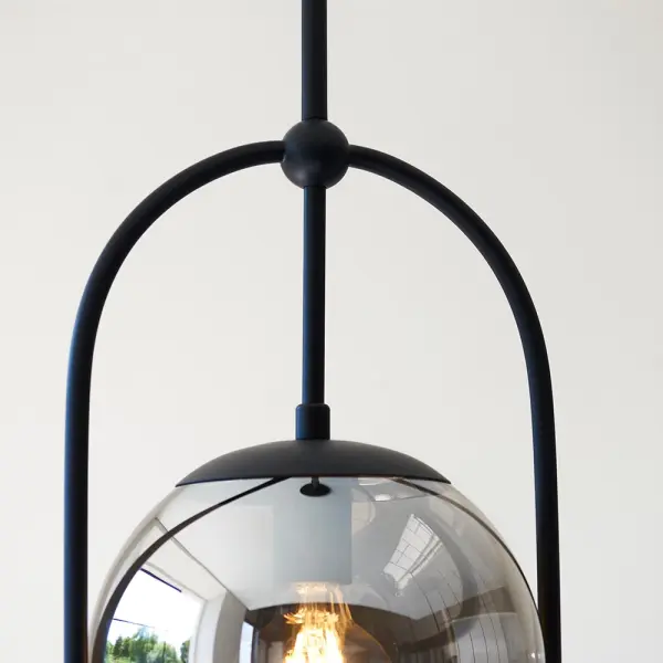 Erin Single Black Pendant C/W Smoked Shade