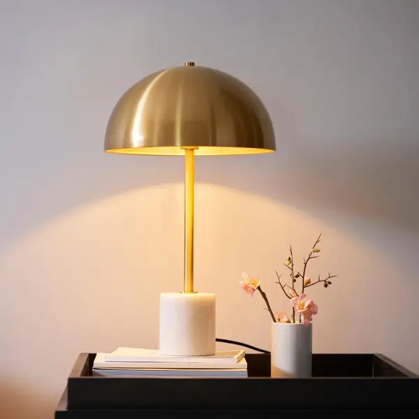 Emily Aged Brass & Marble Table Lamp