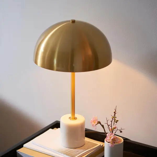 Emily Aged Brass & Marble Table Lamp