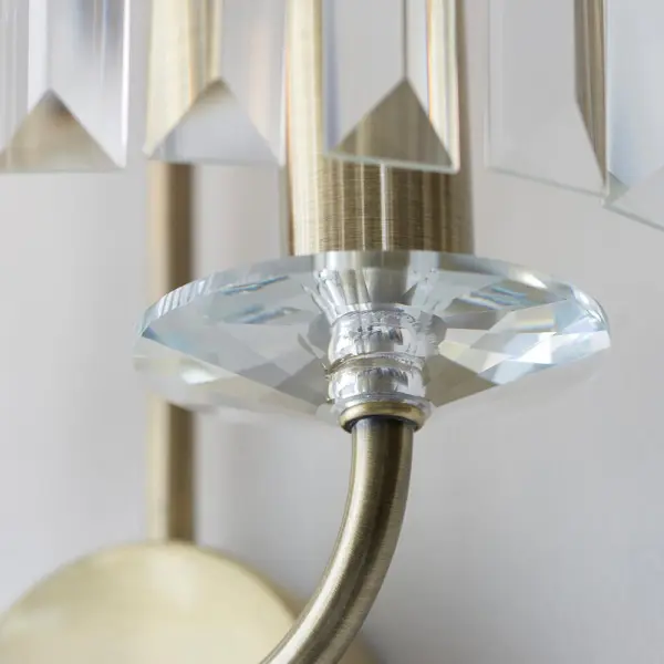 Carol Antique Brass & Crystal Wall Light