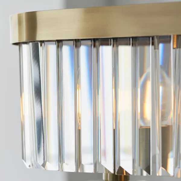 Carol Antique Brass & Crystal Linear Pendant