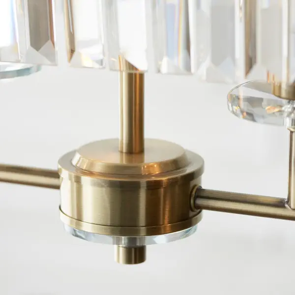 Carol Antique Brass & Crystal Linear Pendant