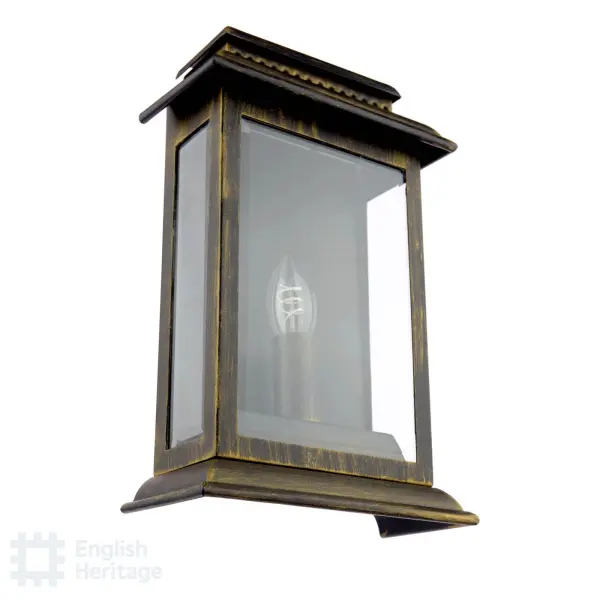 Wrest Park Brushed Black & Gold Outdoor Wall Light