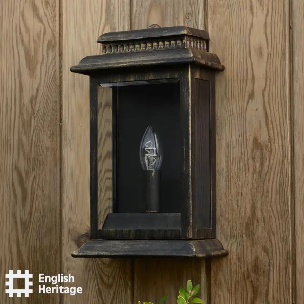 Wrest Park Brushed Black & Gold Outdoor Wall Light