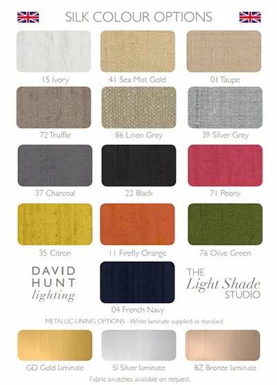 Zoffany 25CM Rounded Rectangle 100% Silk Shade with Colour Options